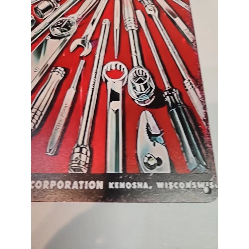 Snap-on Red Vintage Tool Wall Sign - Metal Garage Decor